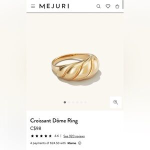 Discontinued Mejuri Croissant Dome Ring (Size 6)